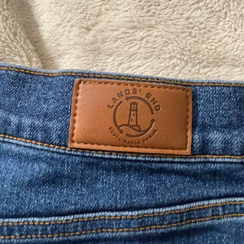 NWOT Land’s End Fleece Lined Straight Leg Denim Jeans - Picture 5 of 6